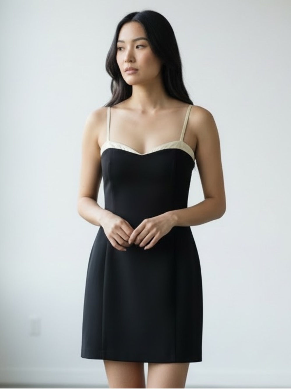 PRETTY GARBAGE Dress Size L Peek A Boo Unique Neckline